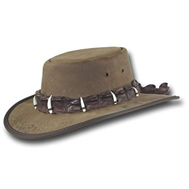 Barmah Hats Outback Crocodile Leather Hat - 7 Teeth